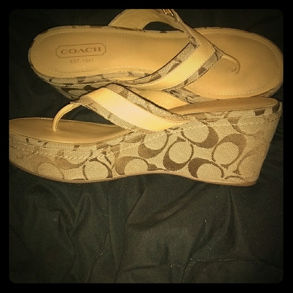 Coach Wedge Sandles - Picture 1 of 4
